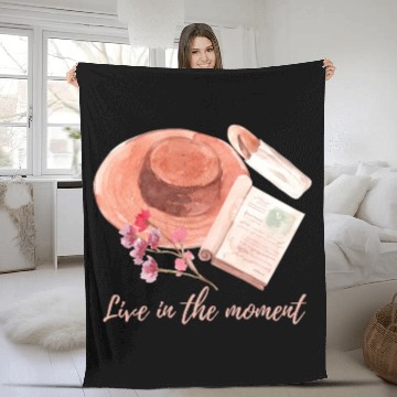 Discover Live in the moment Fleece Blankets