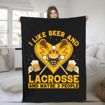 Discover I like beer and Lacrosse and maybe 3 People Fleece Blankets
