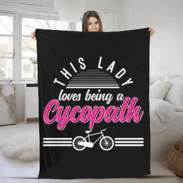 Discover Funny Lady Cycling Riders Cyclist Bicycle Fleece Blankets