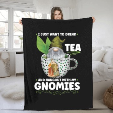 Discover Garden Gnomes Gnome Lover Funny Gnome Gardening Fleece Blankets