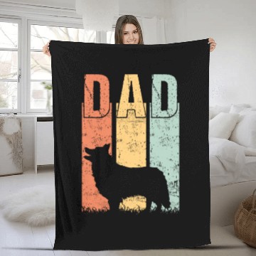 Discover Finnish Lapphund Dog Dad Vintage Fleece Blankets