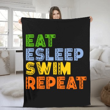Discover Swimming Repeat Saying Fleece Blankets