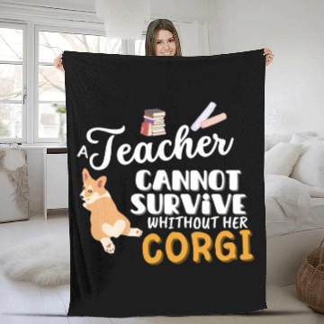 Discover Teacher gift idea for women dog Corgi Fleece Blankets