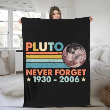 Discover Pluto Never Forget Astronomy Space Science Nerd Fleece Blankets