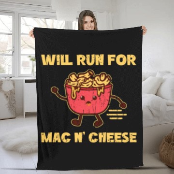 Discover Will run for mac n cheese - pasta Fleece Blankets
