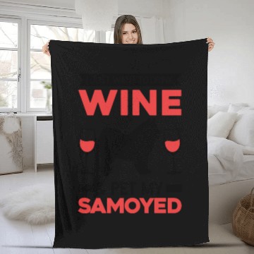Discover Samoyed And Wine Fleece Blankets