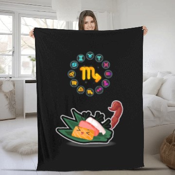 Discover Japanese Sushi Funny Scorpio Zodiac Sushi Lover Fleece Blankets
