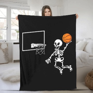 Discover Basketball Skeleton Halloween Bones Trick Or Treat Fleece Blankets