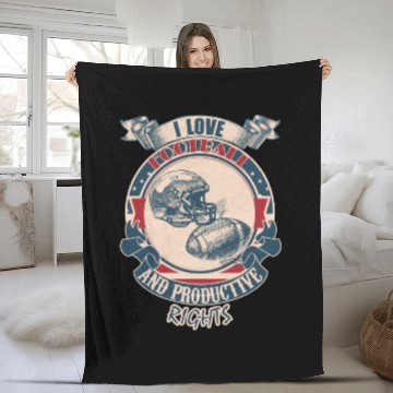 Discover I love football reproductive rights vintage Fleece Blankets