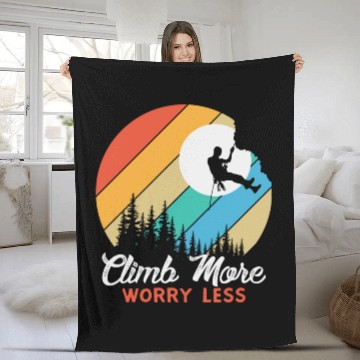 Discover Climbing Mountaineering Climber Mountains Hiking Fleece Blankets