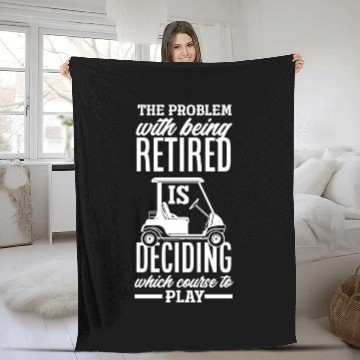 Discover Retired Retirement Funny Golf Golfer Golfing Gift Fleece Blankets