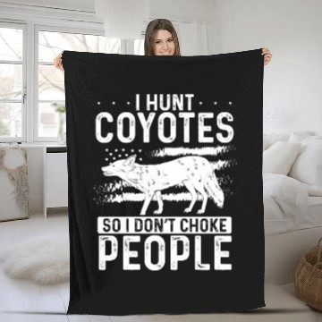 Discover Coyote Trapping Coyote Hunting Yote Hunting Gift Fleece Blankets