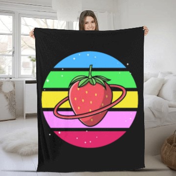 Discover Strawberry Planet Galaxy Fleece Blankets