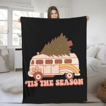 Discover Christmas Doodles Tis' The Season Retro Holiday Fleece Blankets