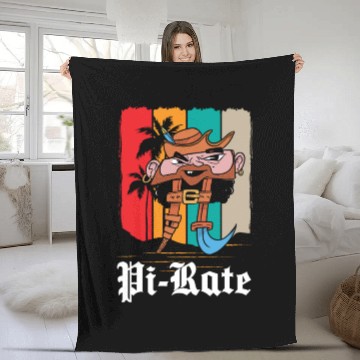 Discover Pi Symbol 3.14 Math Pirate Fleece Blankets