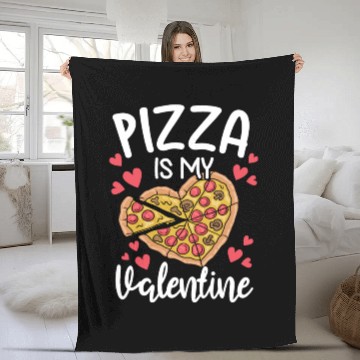 Discover Pizza Is My Valentine His and Her Gift Pizza Lover Fleece Blankets