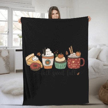Discover Fall Sweet Fall Autumn Fall Gifts Fleece Blankets