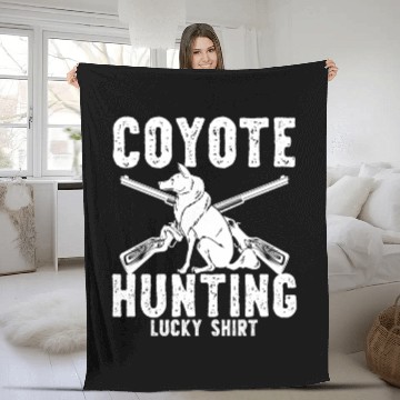 Discover Coyote Trapping Coyote Hunting Yote Hunting Gift Fleece Blankets