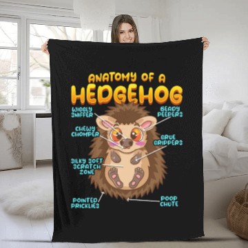 Discover Anatomy Of A Funny Hedgehog Fleece Blankets