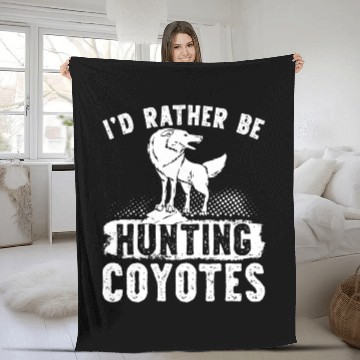 Discover Coyote Trapping Coyote Hunting Yote Hunting Gift Fleece Blankets