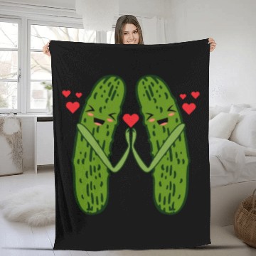 Discover Sweet Couple Pickle Fleece Blankets