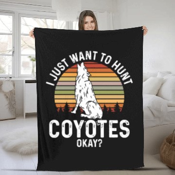 Discover Coyote Trapping Coyote Hunting Yote Hunting Gift Fleece Blankets