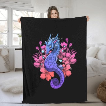 Discover Gothic Sea Horse Fleece Blankets