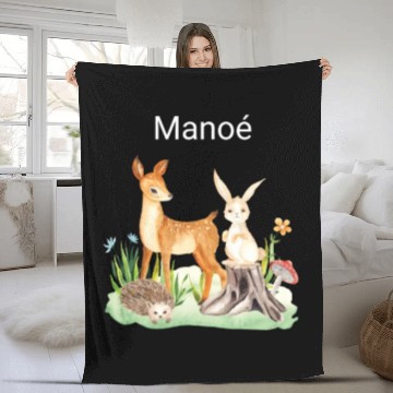 Discover Animal deer rabbit hedgehog Manoé Fleece Blankets
