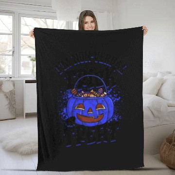 Discover I'm non verbal trick or treat - scary pumpkin Fleece Blankets