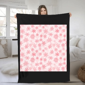 Discover Elegant Snowflakes Pattern White Red Fleece Blankets