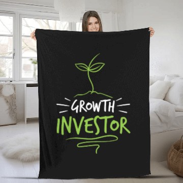 Discover Growth Investor Investing Invest Shareholder Fleece Blankets