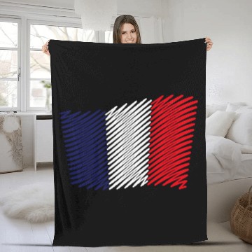 Discover Flag Of The France / Tricolor (Scribble) Fleece Blankets