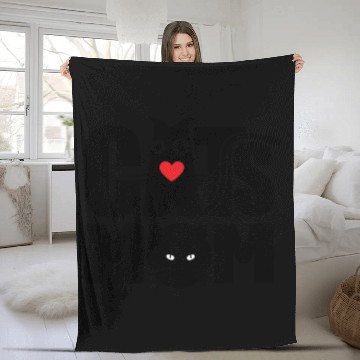 Discover Cat Mom Fleece Blankets