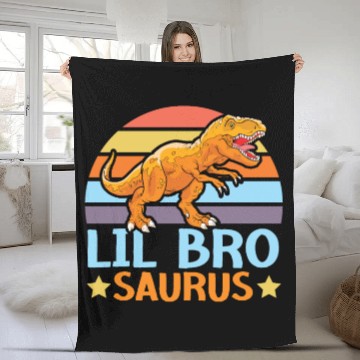 Discover Lil Bro Saurus Best Bro Ever Brotherhood Dinosaur Fleece Blankets