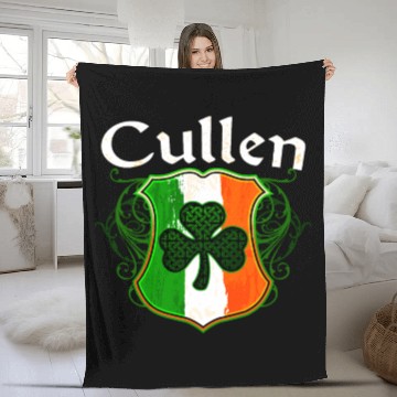 Discover Cullen Irish Surname Ireland Flag Shield Shamrock Fleece Blankets