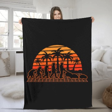 Discover Robotic Lawnmower Evolution Retro Fleece Blankets