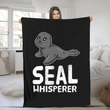 Discover Funny Seal Lover Seal Whisperer Fleece Blankets