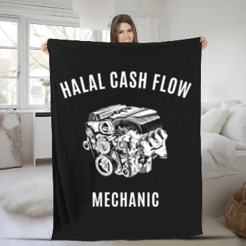 Discover Halal Cash Flow - Mechanic White Fleece Blankets