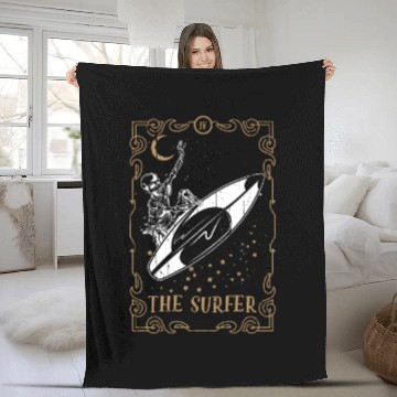 Discover Tarot Card Occult Club Gothic Surfer Fleece Blankets