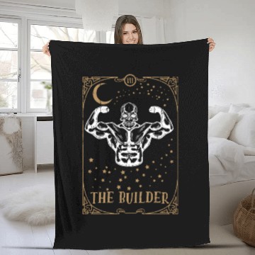 Discover Gym Tarot Card Occult Club Gothic Muscle Builder Fleece Blankets