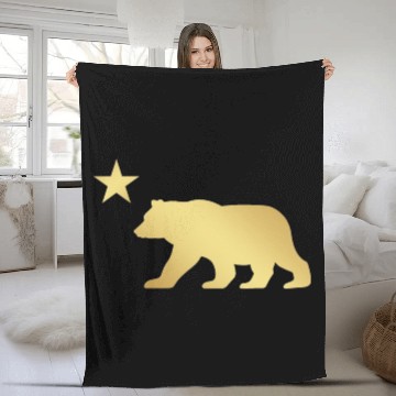 Discover California Bear Fleece Blankets