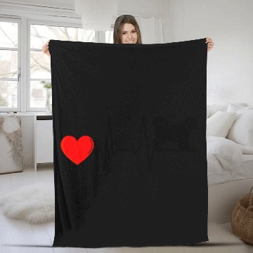 Discover Bichon Frise Mom Heartbeat I Love My Black Fleece Blankets