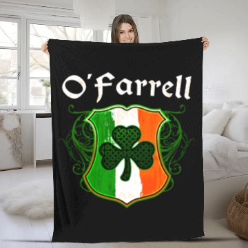Discover O'Farrell Irish Surname Ireland Flag Shamrock Fleece Blankets