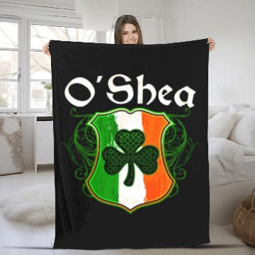 Discover O'Shea Irish Surname Ireland Flag Shield Shamrock Fleece Blankets