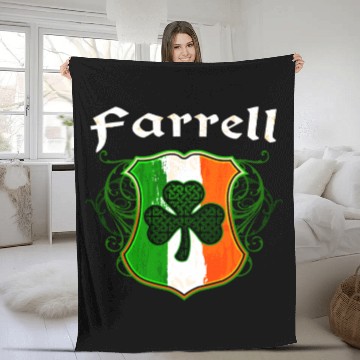 Discover Farrell Irish Surname Ireland Flag Shield Shamrock Fleece Blankets