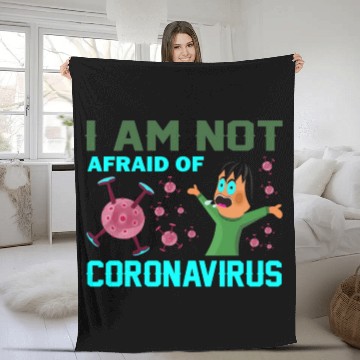 Discover I am not a fraid of corona Fleece Blankets