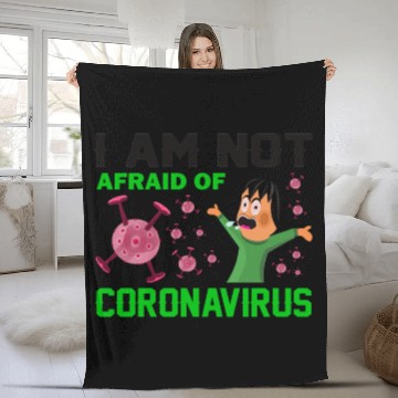 Discover I am not a fraid of corona Fleece Blankets