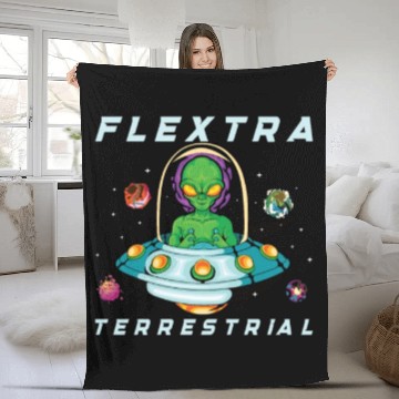 Discover Alien Extraterrestrial Area 51 UFO Space Geek Gift Fleece Blankets