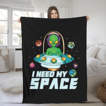 Discover Alien Extraterrestrial Area 51 UFO Space Geek Gift Fleece Blankets