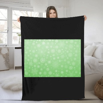 Discover Abstract Green Snowflakes Pattern Fleece Blankets